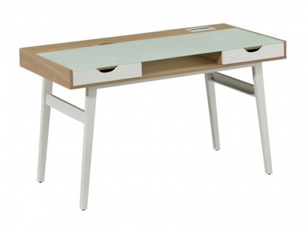 OFFICE DESK W/ TEMPERED GLASS